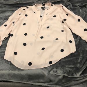 Worthington pink polka dot blouse